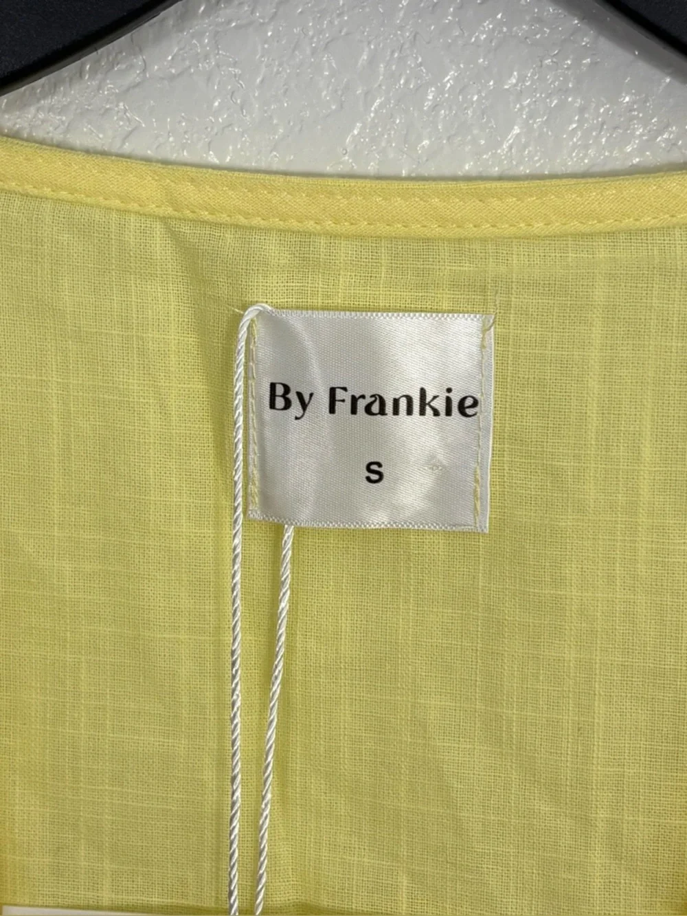 By Frankie Hayley Butter Yellow Button Front Cotton Vest Exposed Sides